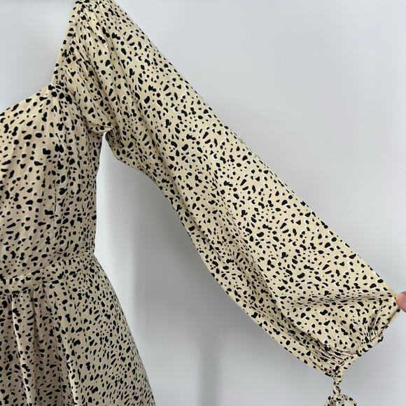 Rue Stiic Priscilla Mini Dress Bellagio Spotted Print Medium Cream Black Animal - Picture 4 of 10